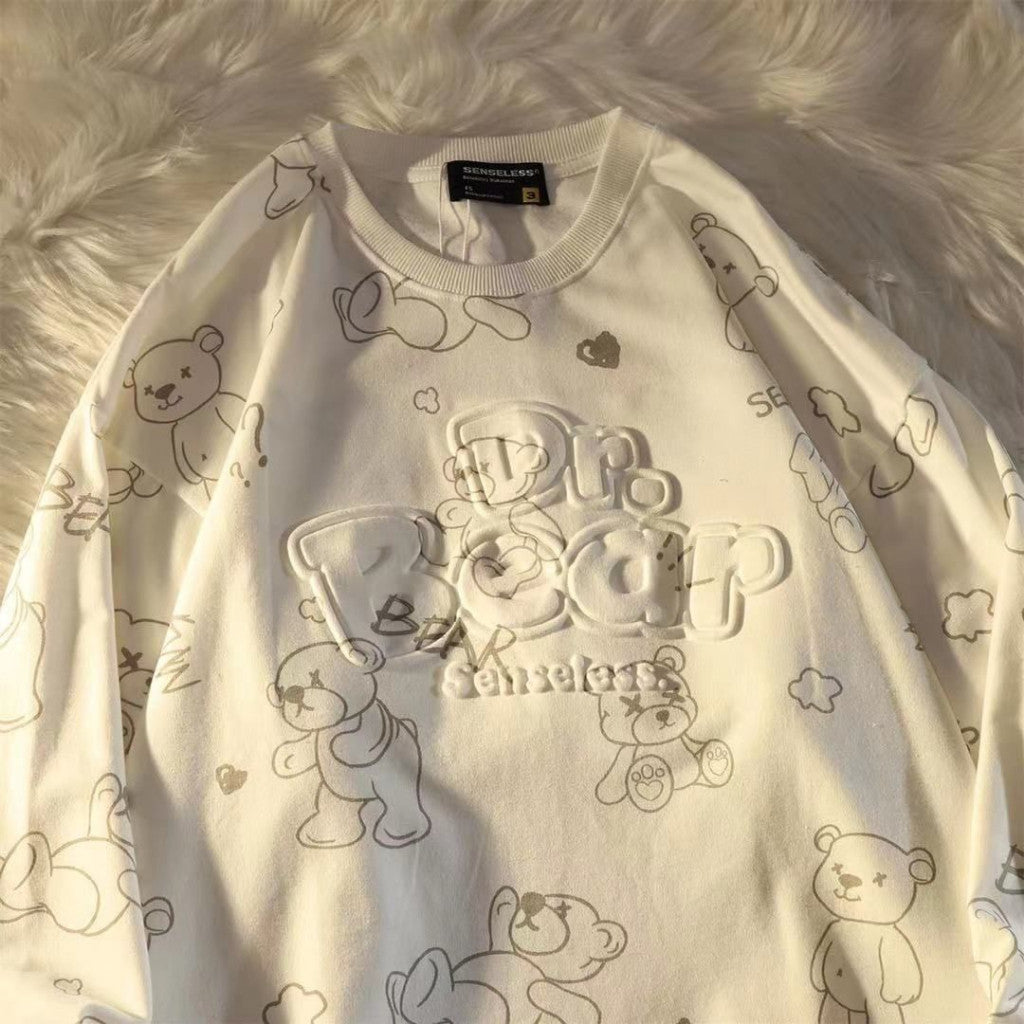 [littlecrab] Sweater Oversize Dr Bear Beruang XX Teddy Bear Many Bears On The Top Timbul Berkualitas Aesthetic Street Style Beruang Kecil Baju Couple Unisex Senseless Korean Style