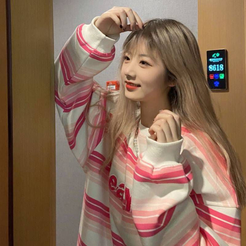 [littlecrab] Sweater Oversize Spear Youth Ombre Pink Biru Bordir Bludru Simple Aesthetic Sweatshirt Couple Unisex Korean Style
