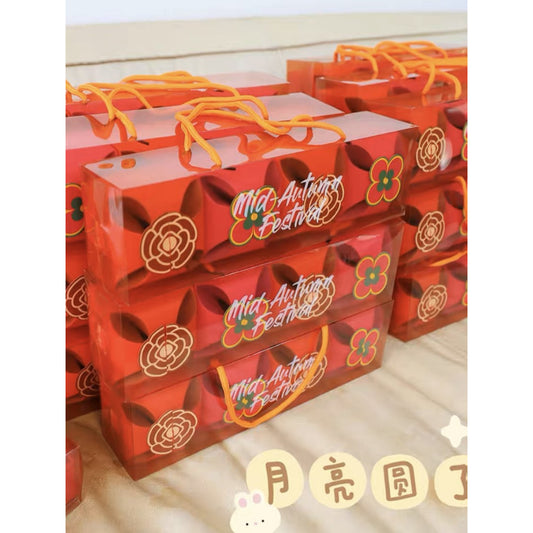 Pekanbaru Mooncake Hampers Box / Kotak Hampers Kue Bulan Mika Motif Isi 4