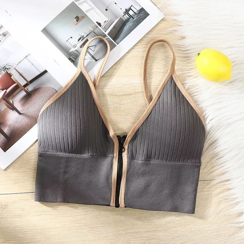 Pekanbaru Sport Bra Bh Korea Wanita Model Resleting Tank Top Bra With
