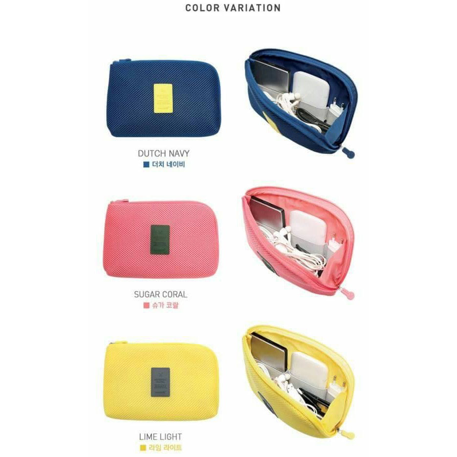 [HR] Dompet travel pouch / Organizer cable pouch travel / Shockproof Mesh Travel Organizer Pocket Kantong Cas Batrai Penyimpanan Charger Kabel Data Headset Kabel
