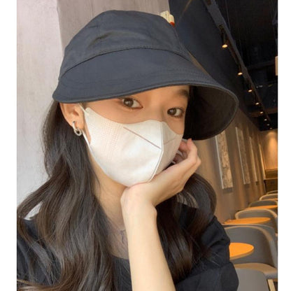 [littlecrab] Topi Fisherman Motif Simple Polos Anti Matahari Aesthetic Cap High Quality Solid Color Fashion Topi Bisbol Korean Style Topi Fashion Berkualitas