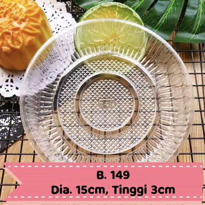 Pekanbaru Tray Mika Bulat Bening / Alas Puding Berbagai Ukuran Per Pack