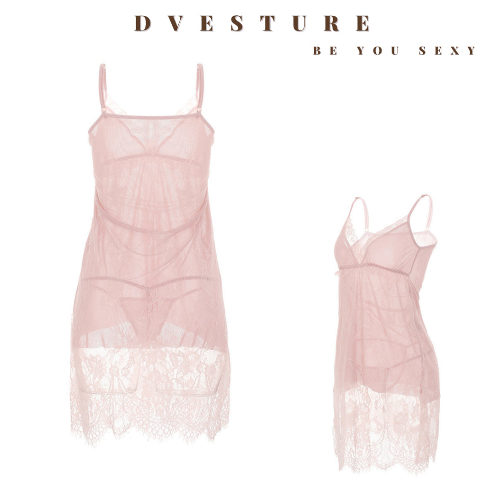 Pekanbaru Lingerie Seksi Set All Size Double Layer Baju Tidur Wanita Dress Set D-18