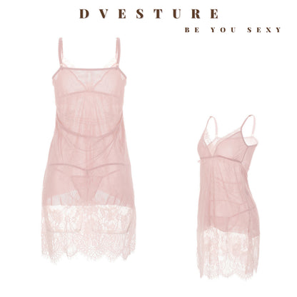 Pekanbaru Lingerie Seksi Set All Size Double Layer Baju Tidur Wanita Dress Set D-18