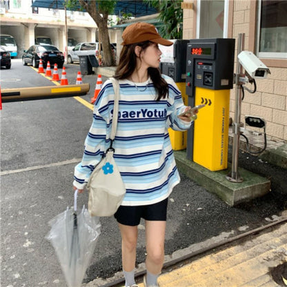 [littlecrab] Sweater Oversize Spear Youth Ombre Pink Biru Bordir Bludru Simple Aesthetic Sweatshirt Couple Unisex Korean Style