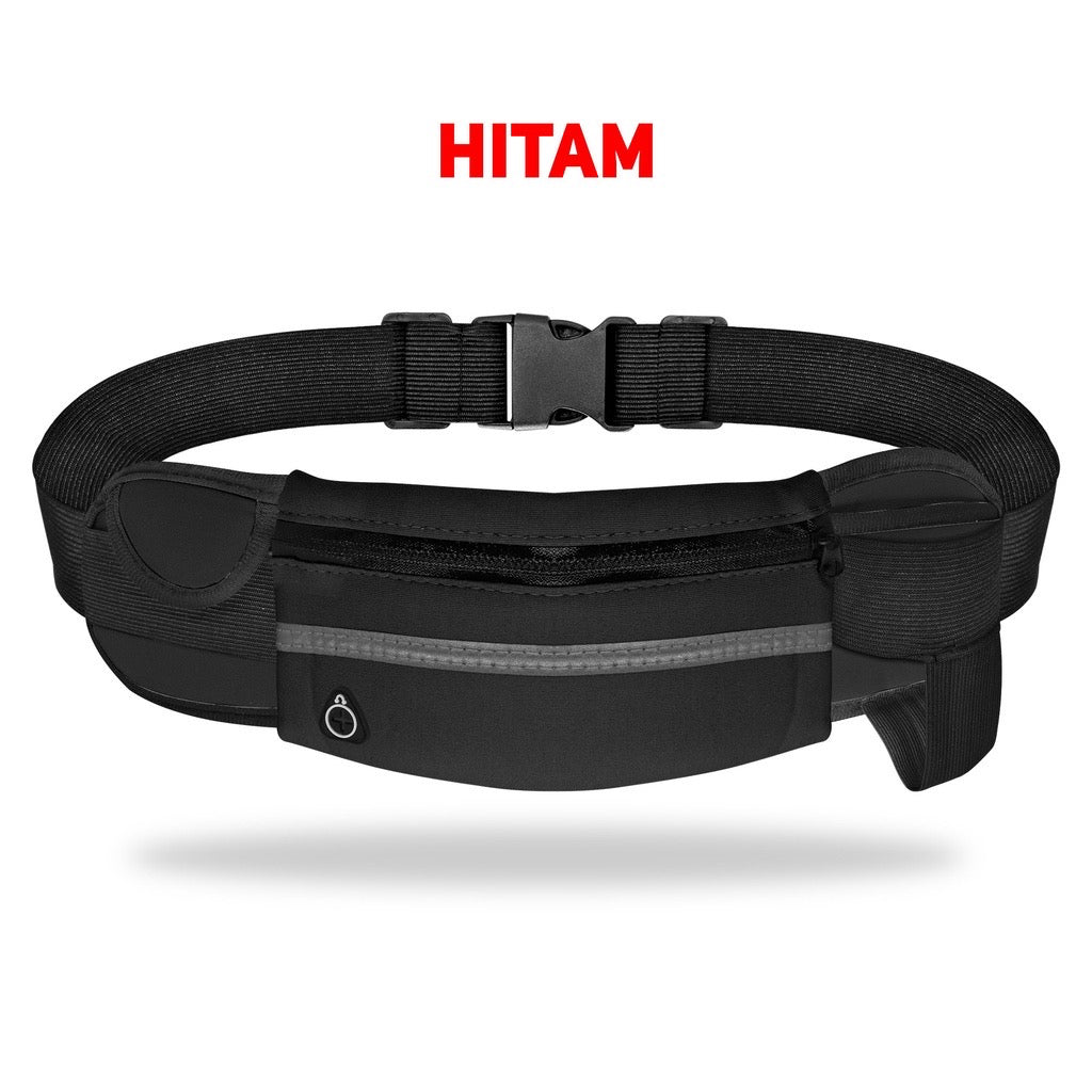 HR- Tas Ikat Pinggang Lari Water Proof 1 Kantung / Go Belt / Running Belt / Tas Sepeda / Outdoor