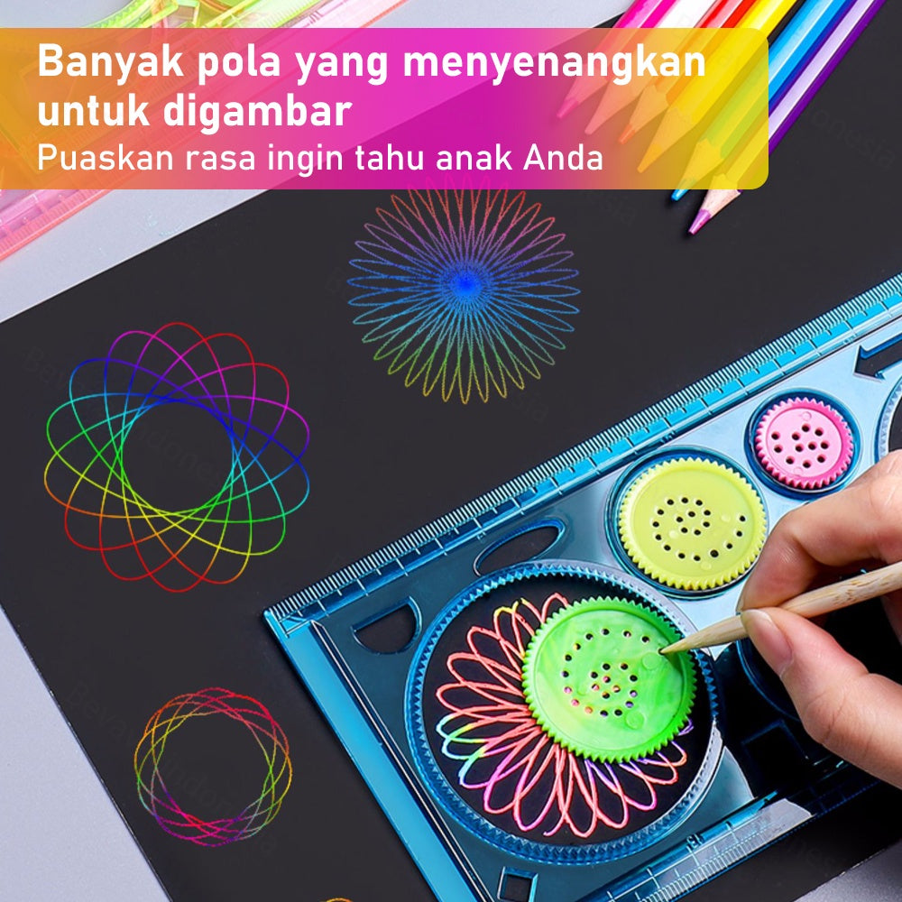 Penggaris Rotary Pattern Bunga Penggaris Sekolah pola