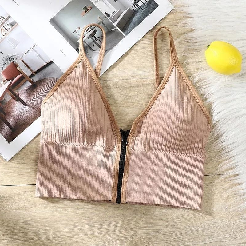 Pekanbaru Sport Bra Bh Korea Wanita Model Resleting Tank Top Bra With