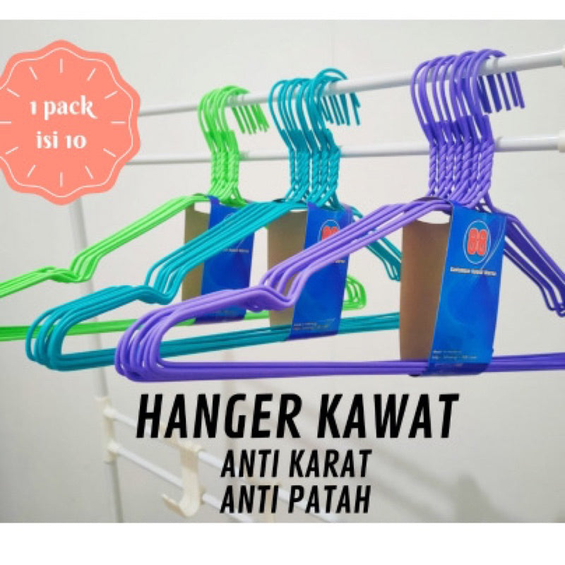 (10 pcs Hanger) Hanger Baju Murah Gantungan Baju Kawat 10 pcs