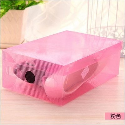 [HR] Kotak Sepatu Lipat Transparan Tebal Shoes Box Sepatu Transparan Kotak Rak Susun Sepatu Sandal Serbaguna Murah