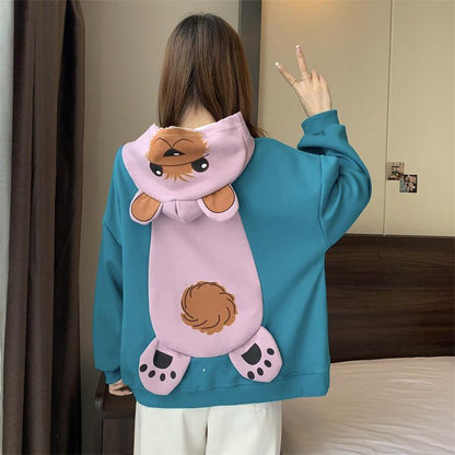 [littlecrab] Hoodie Oversize Bear Kepala Beruang Hoodie Besar Badan Bear Beruang Topi Unik Kepala Bear Beruang Korean Style