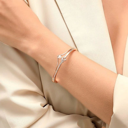 Pekanbaru Gelang Bracelets Fashion Swan Cuff Bracelet With Zircon Women Animal Bird