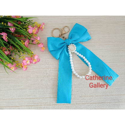 Pekanbaru Hanya 3 Hari Diskon Khusus : Gantungan Tas wanita  Pita Mutiara Clarice Cantik/keychain