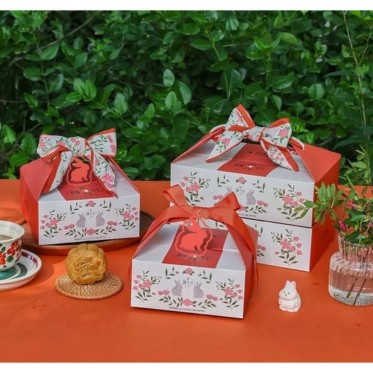 Pekanbaru Mooncake Hampers Box/ Kotak Kue Bulan Pita Maroon