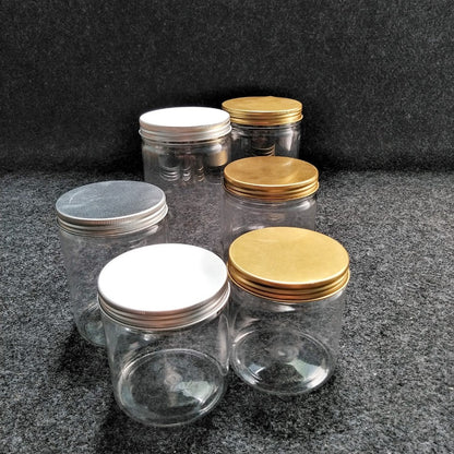 Pekanbaru Toples Plastik Tutup Ulir Aluminium Gold / Silver Berbagai Ukuran (Instan Only)