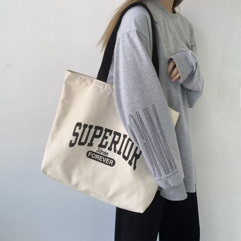 Pekanbaru Tote Bag Tas Samping Kanvas Totebag  Karakter Kartun Lucu Wanita Fashion
