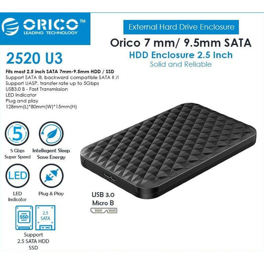 Pekanbaru Orico Hdd / Ssd Casing / External Case / Enclosure 2.5" - 2520C3-V1 - Hitam