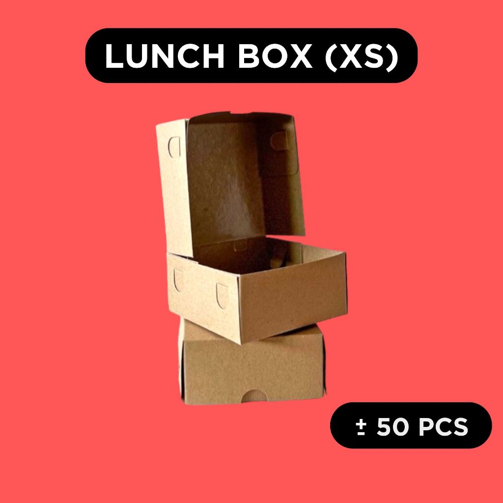 Paper Lunch Box L M M-HEMAT S XS Kemasan Dimsum Ayam Geprek Mie Gorengan Brownies Laminasi Food Tray