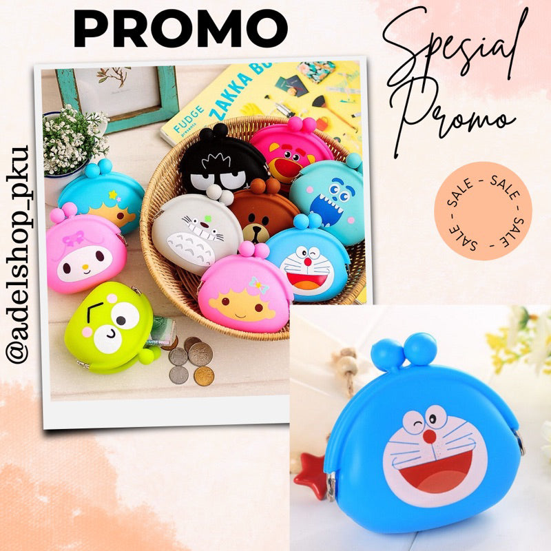 Dompet Koin karakter lucu jelly silicone silikon Coin Dompet receh
