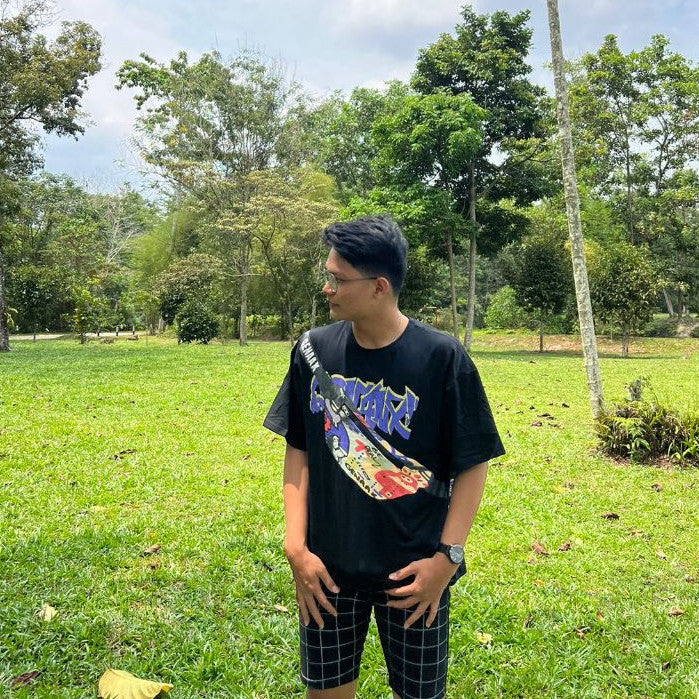 [littlecrab] Kaos Oversize Kantong Tas Kaus Gambar 3d Waistbag Baju Serbaguna Motif Swag Genanx Tshirt With Bag