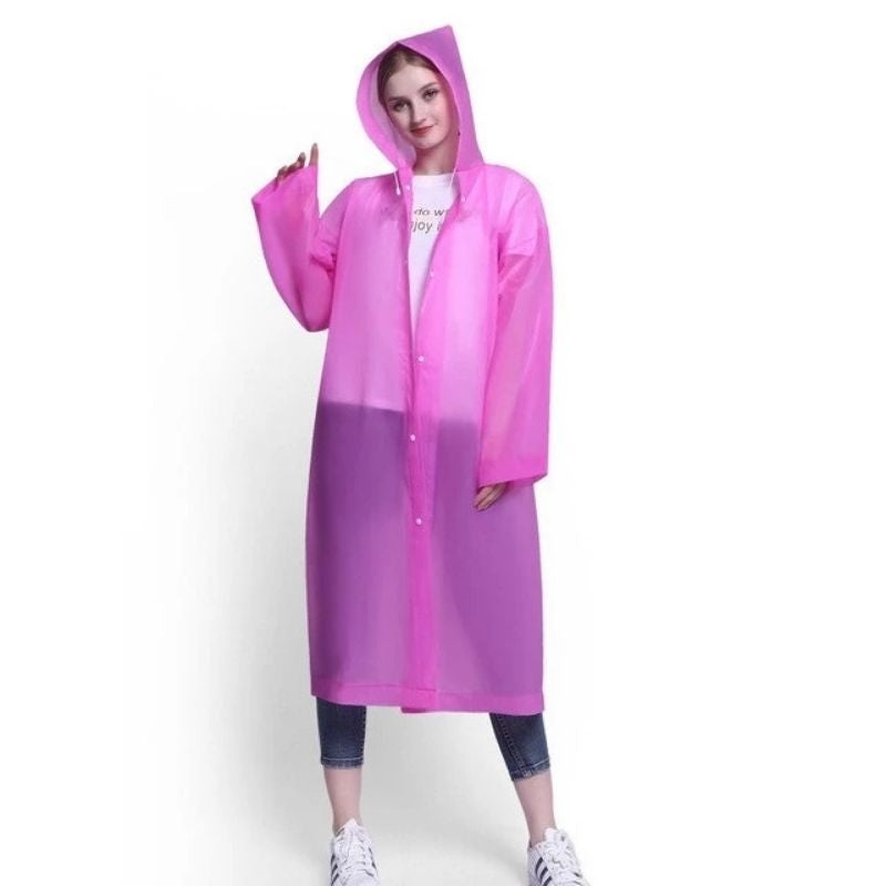 Pekanbaru Jas Hujan Dewasa Model Poncho Waterproof Bahan Eva Tebal / Jas Hujan / Mantel Hujan