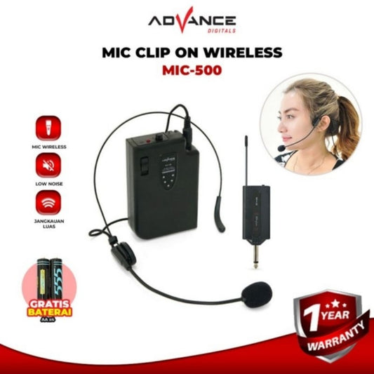 Pekanbaru Mic Advance Wireless Mic-500 / Microphone Clip On / Mic Bando