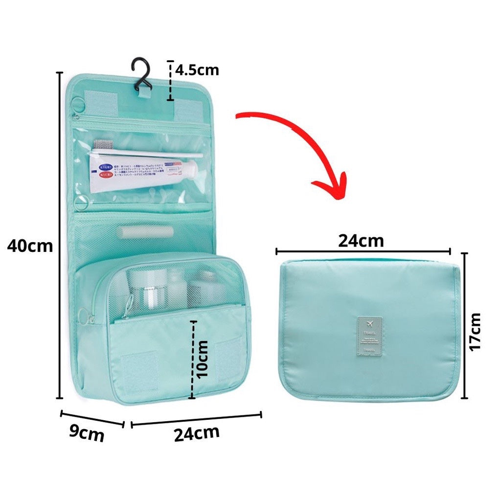 HR- TAS KOSMETIK MANDI GANTUNG Travel Bag Storage Make Up TAS KOSMETIK MANDI GANTUNG Tas Penyimpanan Kosmetik Perlengkapan Mandi Pouch Makeup Wanita Serbaguna Traveling Original Bahan Tebal