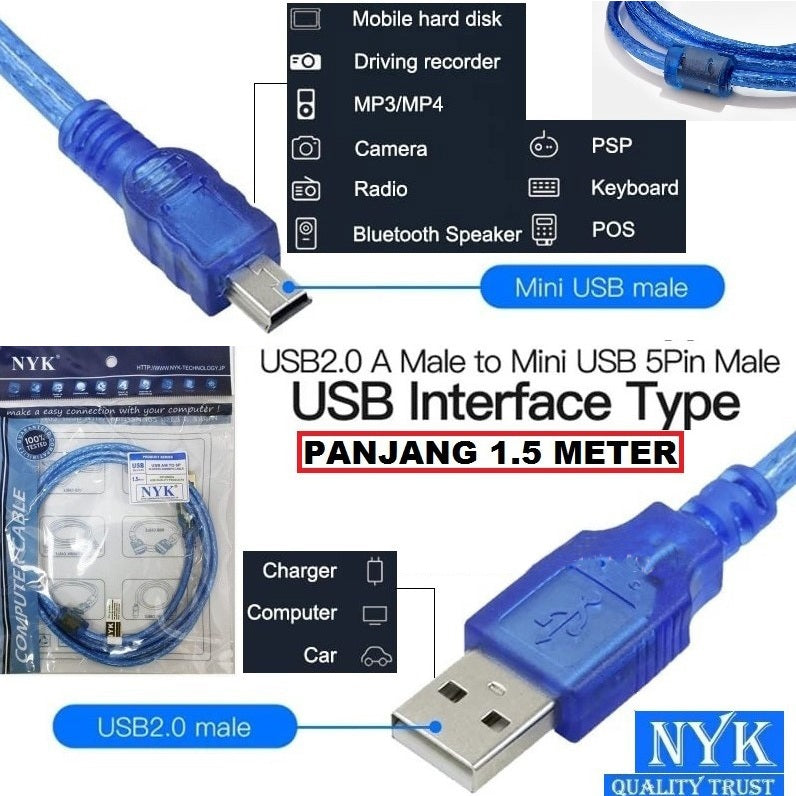 Pekanbaru Kabel 5 Pin To Usb Male Nyk Dan Biasa