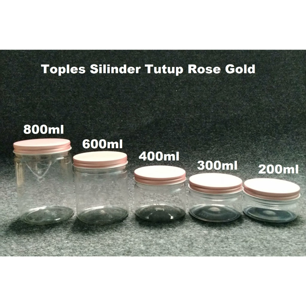 Pekanbaru Toples Plastik Tutup Ulir Aluminium Gold / Silver Berbagai Ukuran (Instan Only)