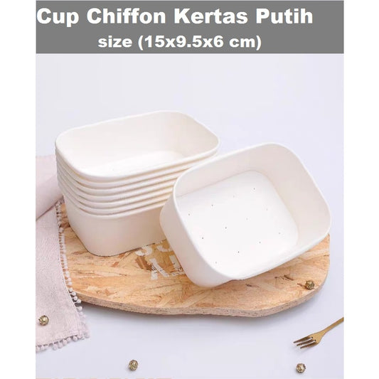Pekanbaru Paper Bowl / Cup Chiffon Kertas Putih / Mangkok Chiffon Kertas Putih 250 Gr Per Pack