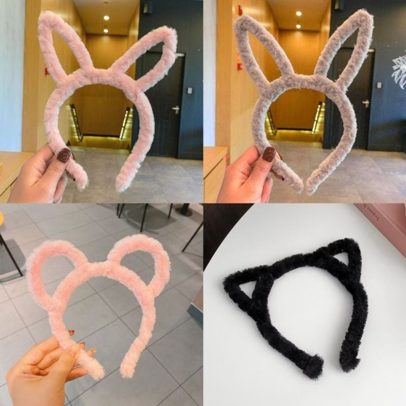 Pekanbaru Bando Kuping Kelinci Lucu Bulu Halus Led/Non Led