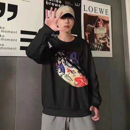 [littlecrab] Sweater Oversize Genanx Sling Bag Kantong Tas Lengan Panjang Sweatshirt Gambar 3d Waistbag Baju Outer Serbaguna Motif Swag Unisex Genanx Sweater With Bag
