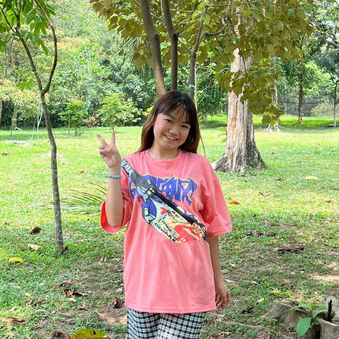 [littlecrab] Kaos Oversize Kantong Tas Kaus Gambar 3d Waistbag Baju Serbaguna Motif Swag Genanx Tshirt With Bag