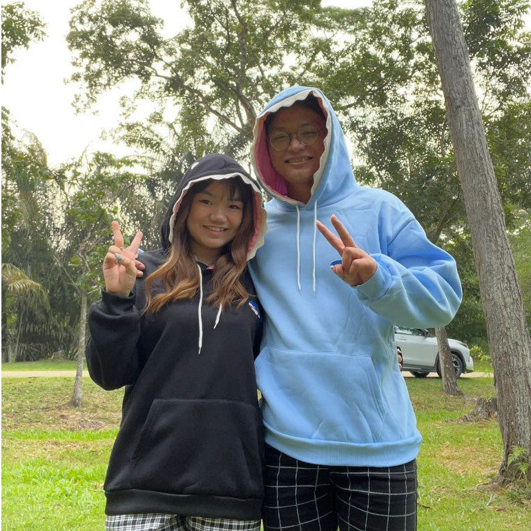 [littlecrab] Hoodie Oversize Motif Hiu Hitam Biru Premium Funny Shark Bahan Tebal Berkualitas Hoodie Ikan Topi Gigi Trending Korean Style