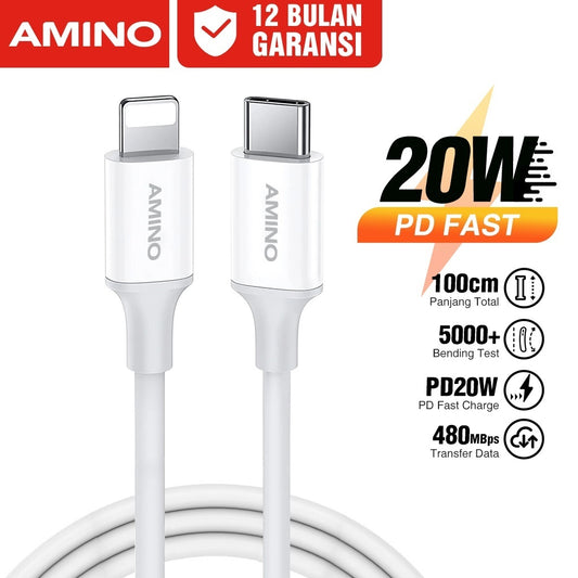 Pekanbaru Kabel Data Charger Untuk Iphone Original AMINO  Cable data Fast Charger 1M For IP 15 Pro Max 14 13 12 11 XR XS