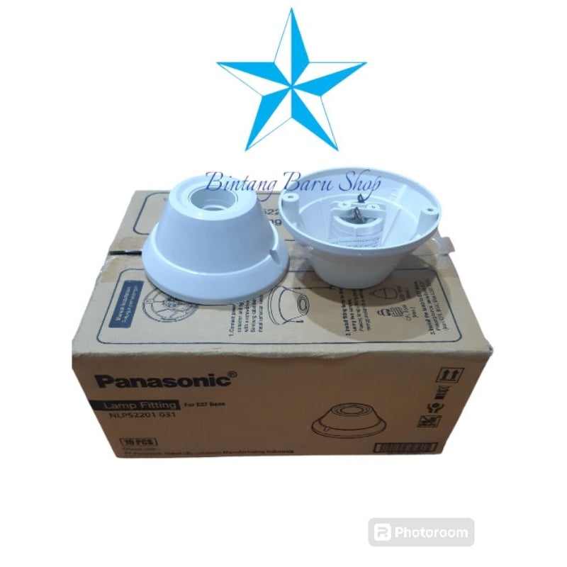 Pekanbaru Fitting Lampu Panasonic E27 Petak Dan Bulat / Fitting Lampu Plafon Panasonic