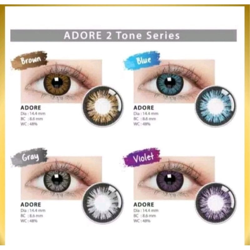 Pekanbaru Softlens Adore By Normal Minus By Lc /Softlens Hitam/Softlens Choco/Soflen/Contactlens