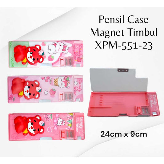 Pekanbaru Pensil Case Magnet Timbul /Kotak Pensil Motif Timbul Motif Cewk