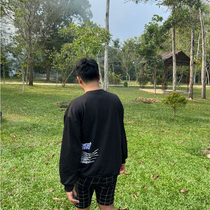 [littlecrab] Sweater Oversize Genanx Sling Bag Kantong Tas Lengan Panjang Sweatshirt Gambar 3d Waistbag Baju Outer Serbaguna Motif Swag Unisex Genanx Sweater With Bag
