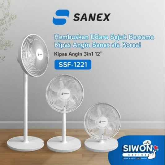Pekanbaru Kipas Angin Sanex Siwon 2 In 1 Stand Fan Dan Desk Fan Ssf-1221 12Inch Kipas Angin Sanex Ssf 1221