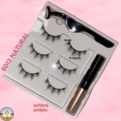 Pekanbaru Eyelash Magnetic 1 Set Lengkap Bulu Mata Magnet 3 Psg