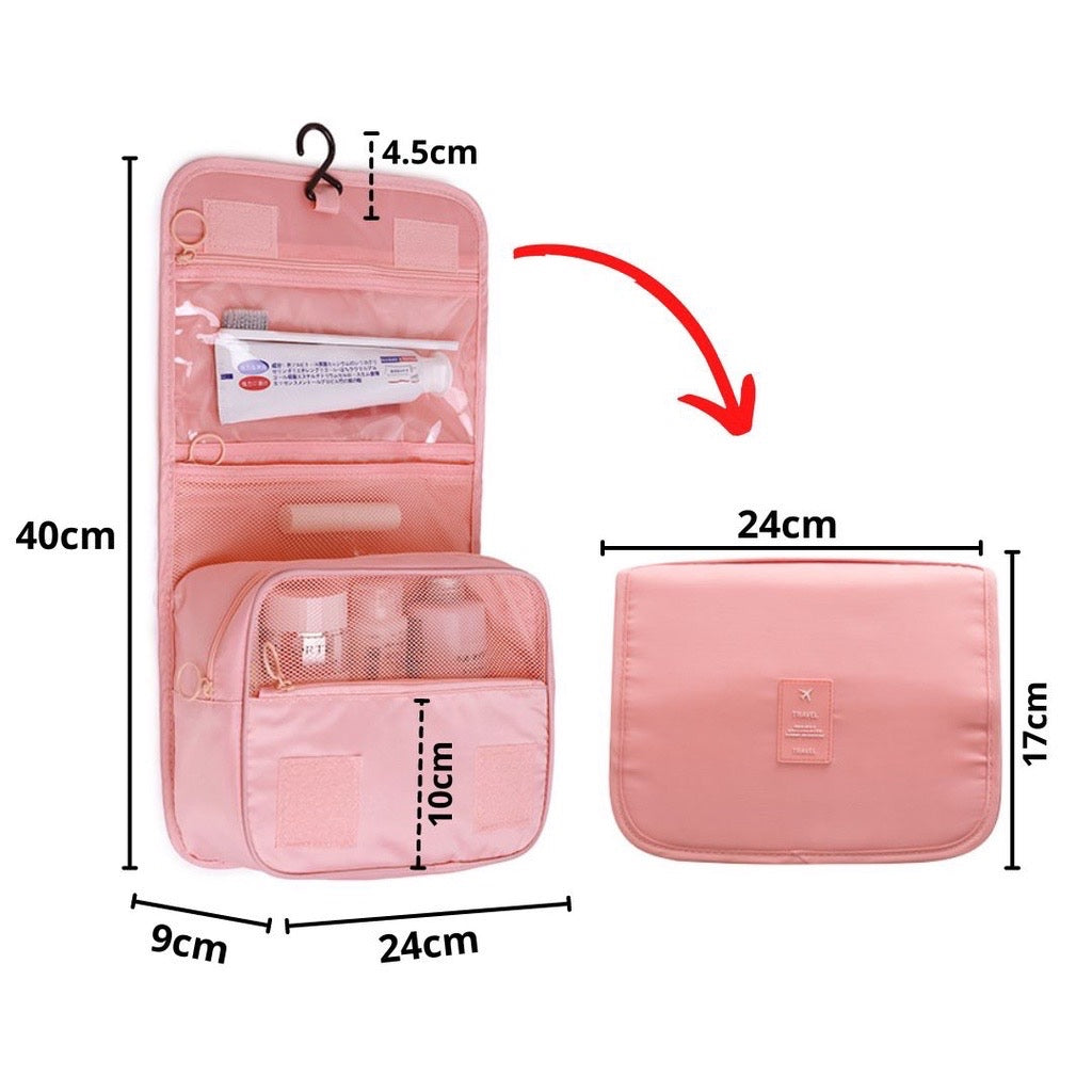 HR- TAS KOSMETIK MANDI GANTUNG Travel Bag Storage Make Up TAS KOSMETIK MANDI GANTUNG Tas Penyimpanan Kosmetik Perlengkapan Mandi Pouch Makeup Wanita Serbaguna Traveling Original Bahan Tebal