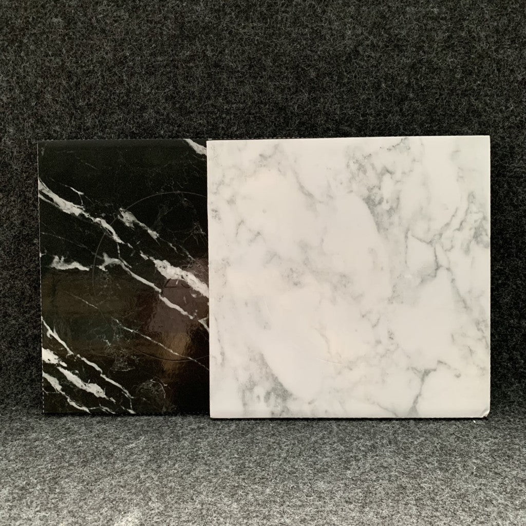 Pekanbaru Cake Board / Tatakan Kue / Alas Kue Petak Marble Hitam & Putih