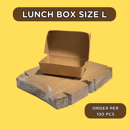 Pekanbaru Paper Lunch Box Kraft L Kemasan Makanan Ayam Geprek Mie Nasi Goreng Laminasi Food Grade