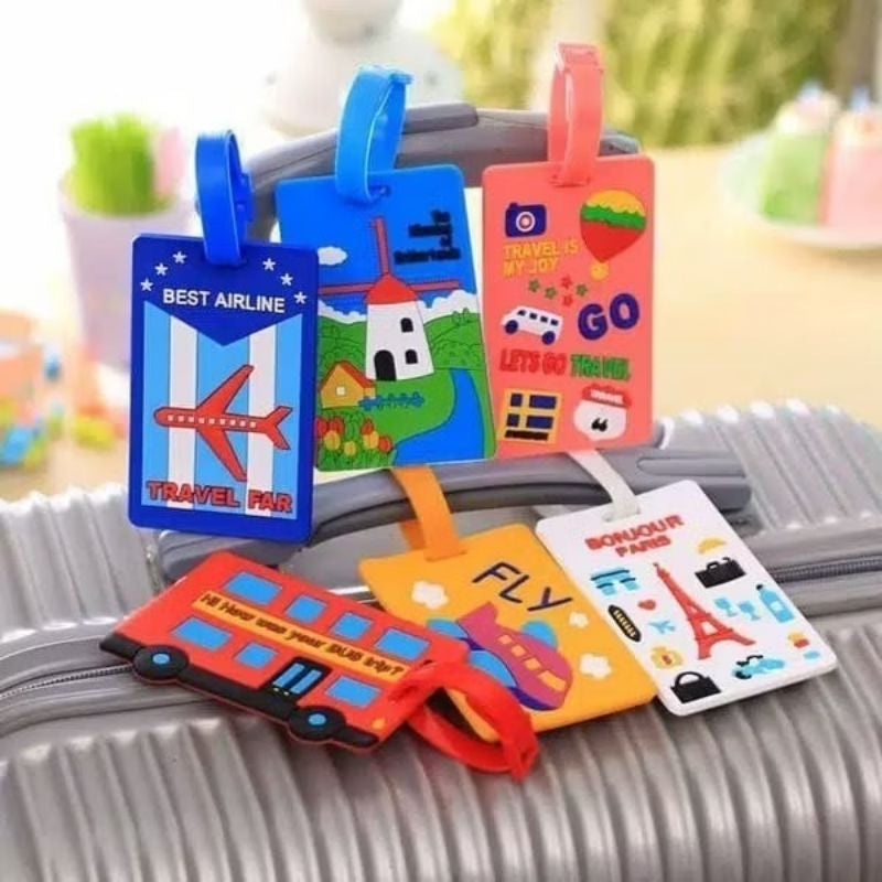 Pekanbaru Name Tag Koper Gantungan Koper Motif Lucu Bahan Silikon Luggage Tag Cartoon Id