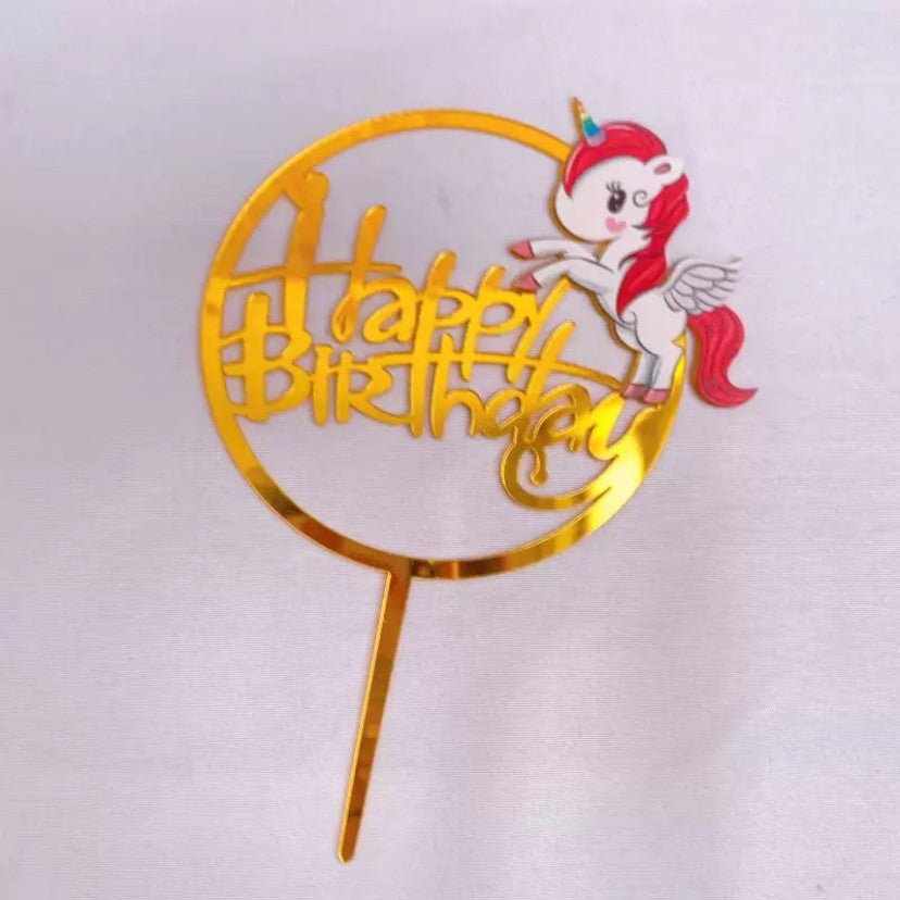Pekanbaru Cake Topper Akrilik Happy Birthday / Mother'S Day / Father'S Day Ukuran Besar (Instan Only)