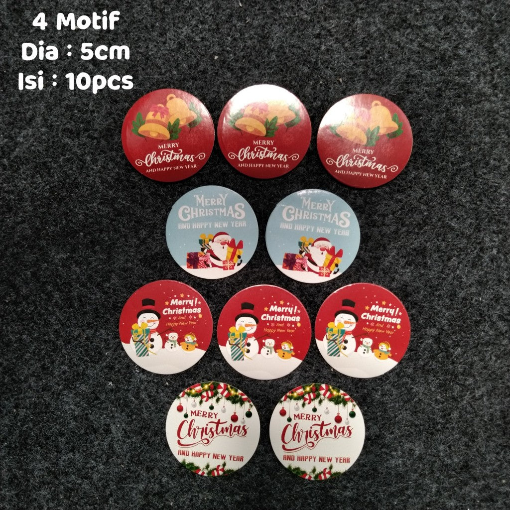 Pekanbaru Sticker Hampers Natal Bulat Per Pack