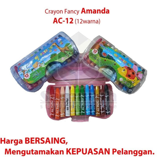 Pekanbaru Crayon Fancy Murah Isi 12 Warna / Krayon Minyak Motif 12 Batang / Oil Pastel 12