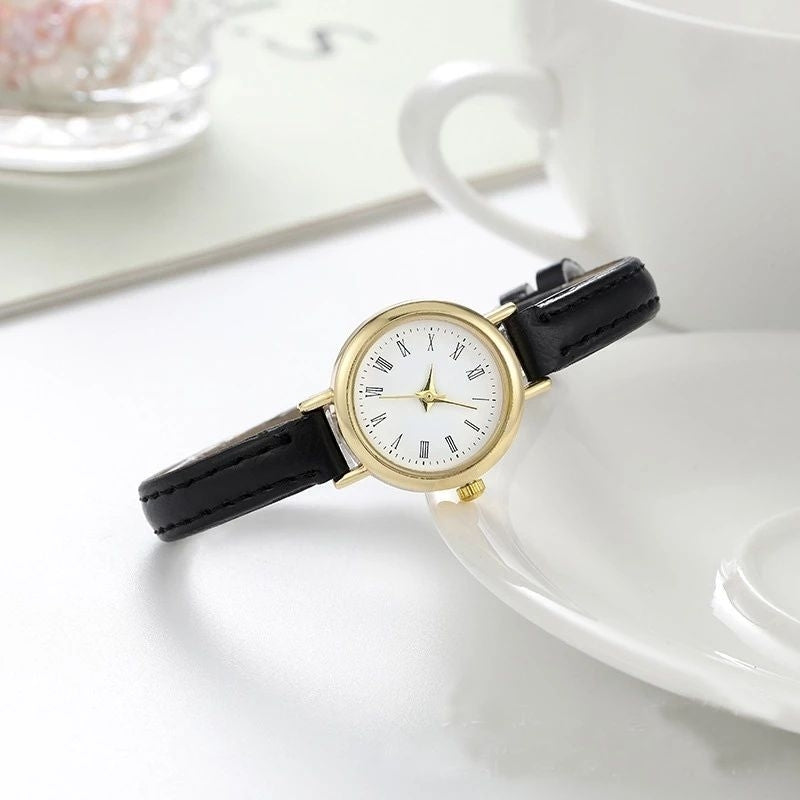 Pekanbaru Jam Tangan Casual Wanita Analog Kecil Dial Bulat Dengan Strap Pu